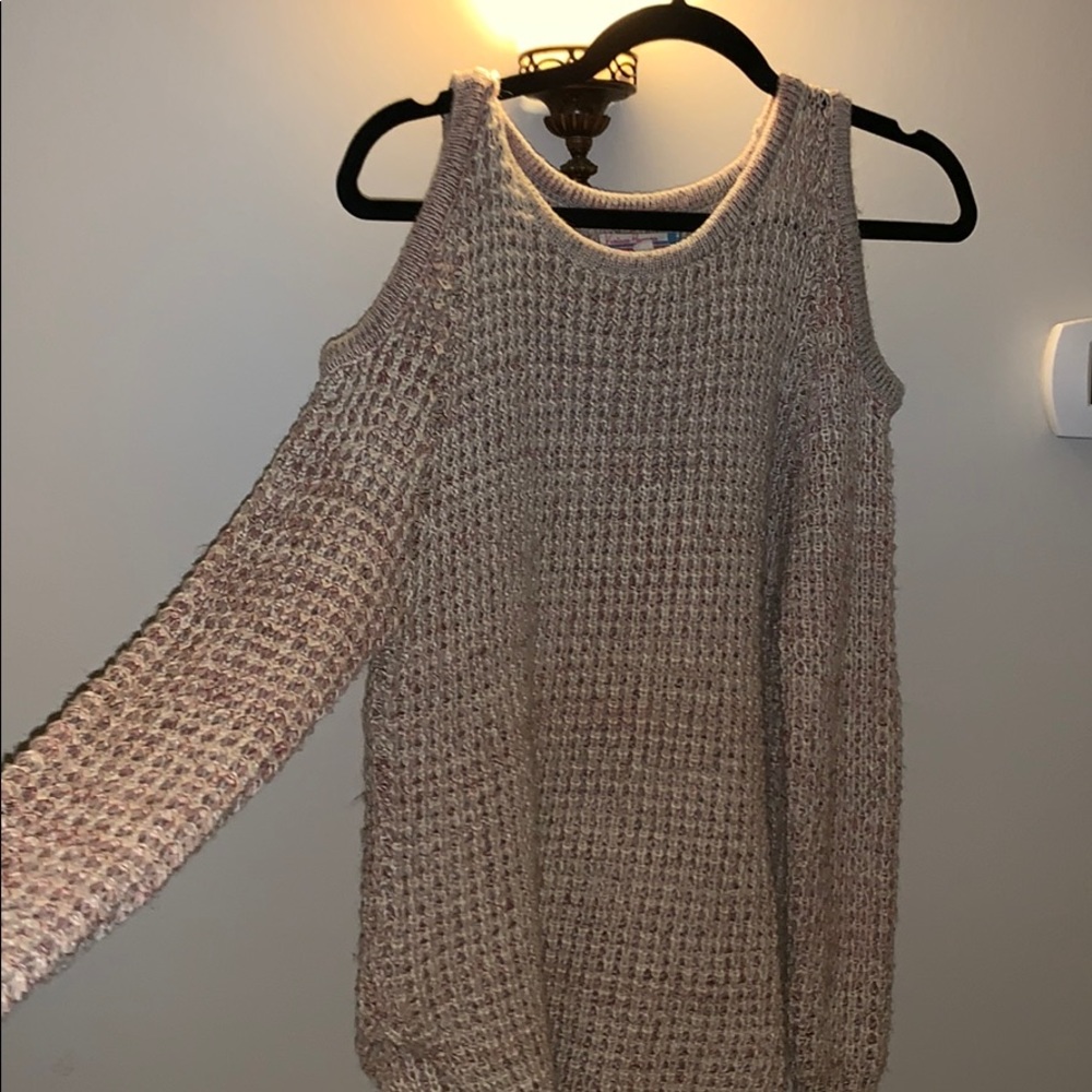 rose gold/pink long sleeve, cold shoulder